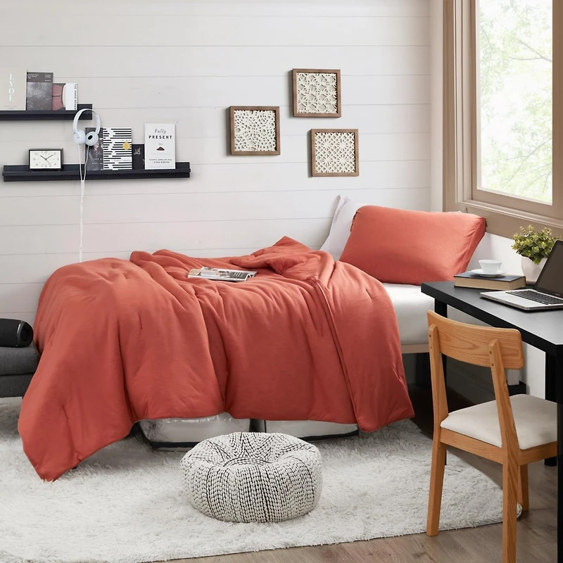We Be Slubbin - Coma Inducer Oversized Comforter Set - Rust Red , Twin Xl