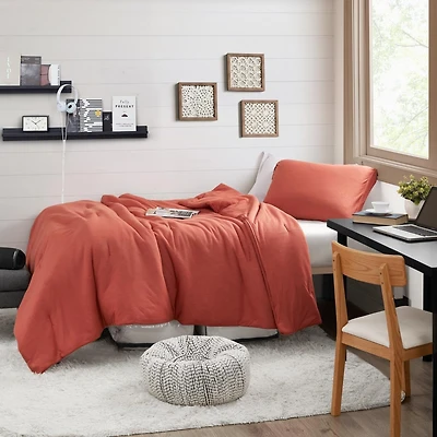 We Be Slubbin - Coma Inducer Oversized Comforter Set - Rust Red , Twin Xl
