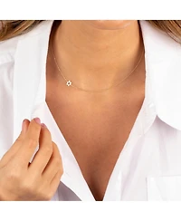 Solid Sideways Star of David Necklace 14K