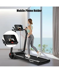 Gymax Folding 2.25HP Electric Treadmill Running Machine w/ Led Display