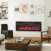 Homcom 1500W Ultra-thin Electric Fireplace Recessed, Mounted, 50"