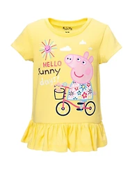 Peppa Pig Little Girls Peplum T-Shirt and Shorts Outfit Set