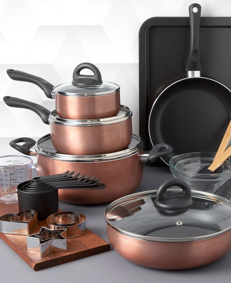 Basic Essentials 29-Pc. Nonstick Aluminum Cookware & Bakeware Set