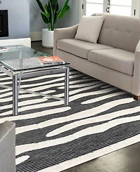 Bayshore Home Textured Tones Lines 9'x12' Area Rug