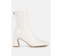 Kostaka Patent Square Toe Ankle Boots