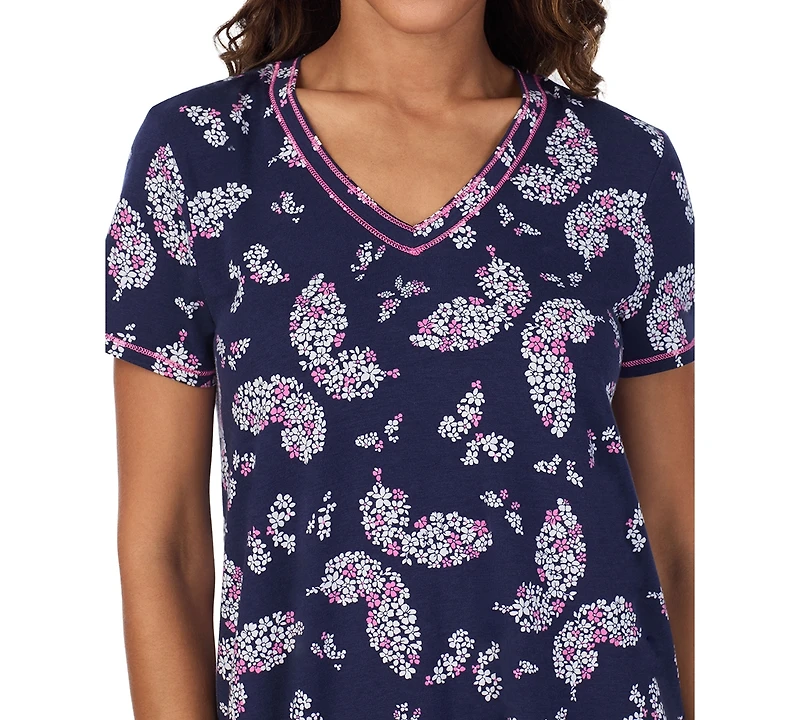 Cuddl Duds Women's Printed Short-Sleeve Sleepshirt