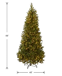 National Tree Company 6.5' Feel Real Jersey Fraser Fir Medium Tree with 900 Dual Color Led Lights