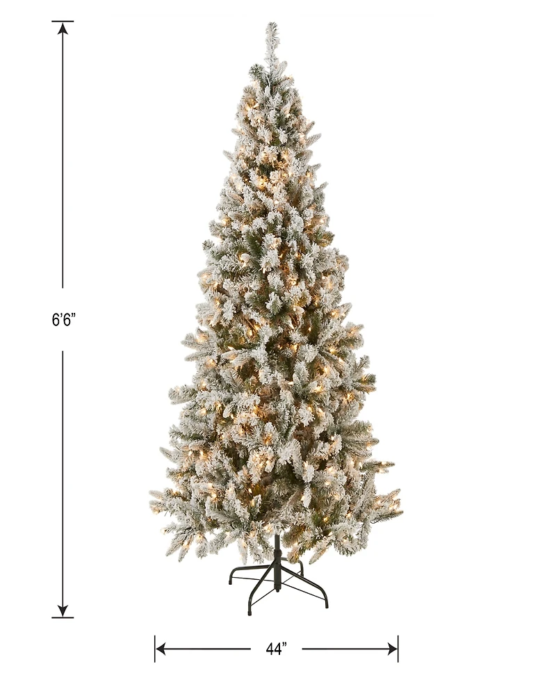 National Tree Company 6.5' Feel Real Snowy Mixed Pine Tree with Clear Lights