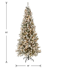 National Tree Company 6.5' Feel Real Snowy Mixed Pine Tree with Clear Lights