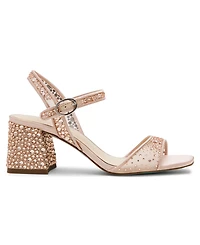 Betsey Johnson Women's Otis Rhinestone Block Heel Sandals