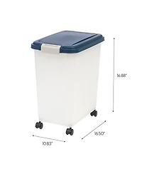 Iris Usa Airtight Dog Food Storage Container, Up to 30 lbs / 33 Qt, Attachable Casters, for Dog Cat Bird and other Pet Food Storage Bin, Keep Fresh, E