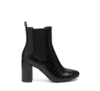Babbel Faux Leather Block Heel Ankle Boots Women