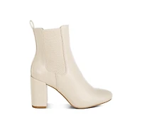 Babbel Faux Leather Block Heel Ankle Boots Women