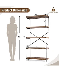 Gouun Multipurpose Open Bookcase Industrial Rack Wide Standing Storage Shelf
