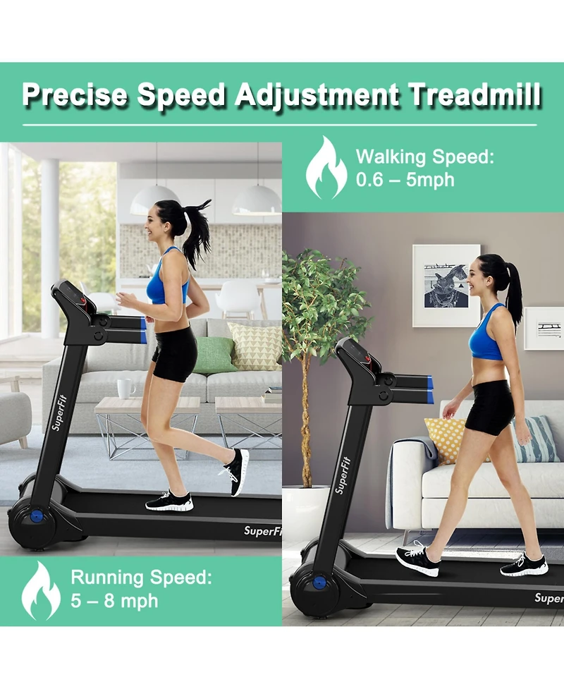 Gymax Folding Electric Treadmill 3.0HP Exercise Running Machine w/ App Control