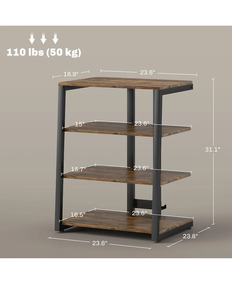 Homcom Tv Sd for 28" TVs with Shelves and Extension Lead Holder,