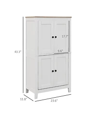 Homcom Bathroom Floor Cabinet with Adjustable Shelves and Doors,