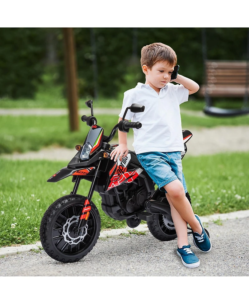 Qaba 12V Aprilia Licenced Kids Motorcycle with Training Wheels,