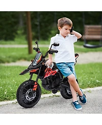 Qaba 12V Aprilia Licenced Kids Motorcycle with Training Wheels,