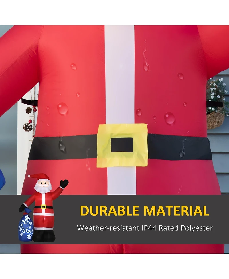 Outsunny 8' Inflatable Christmas Santa Claus with Gift Bag for Lawn Garden Party