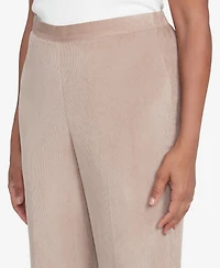 Alfred Dunner Women's Telluride Corduroy Elastic Waist Average Length Pleated Pants