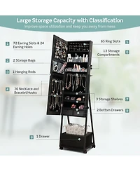 Gouun Jewelry Cabinet with Full-Length Mirror
