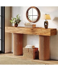 Tribesigns Farmhouse Console Table, 63-Inch Long Wooden Entryway Table Behind The Couch, Modern Narrow Entrance Foyer Accent Table Sofa Table