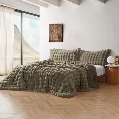 Snowball Chunky Bunny - Coma Inducer Oversized Comforter Set - Olive Earth,Queen