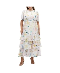 City Chic Plus Garden Of Love Maxi Dress