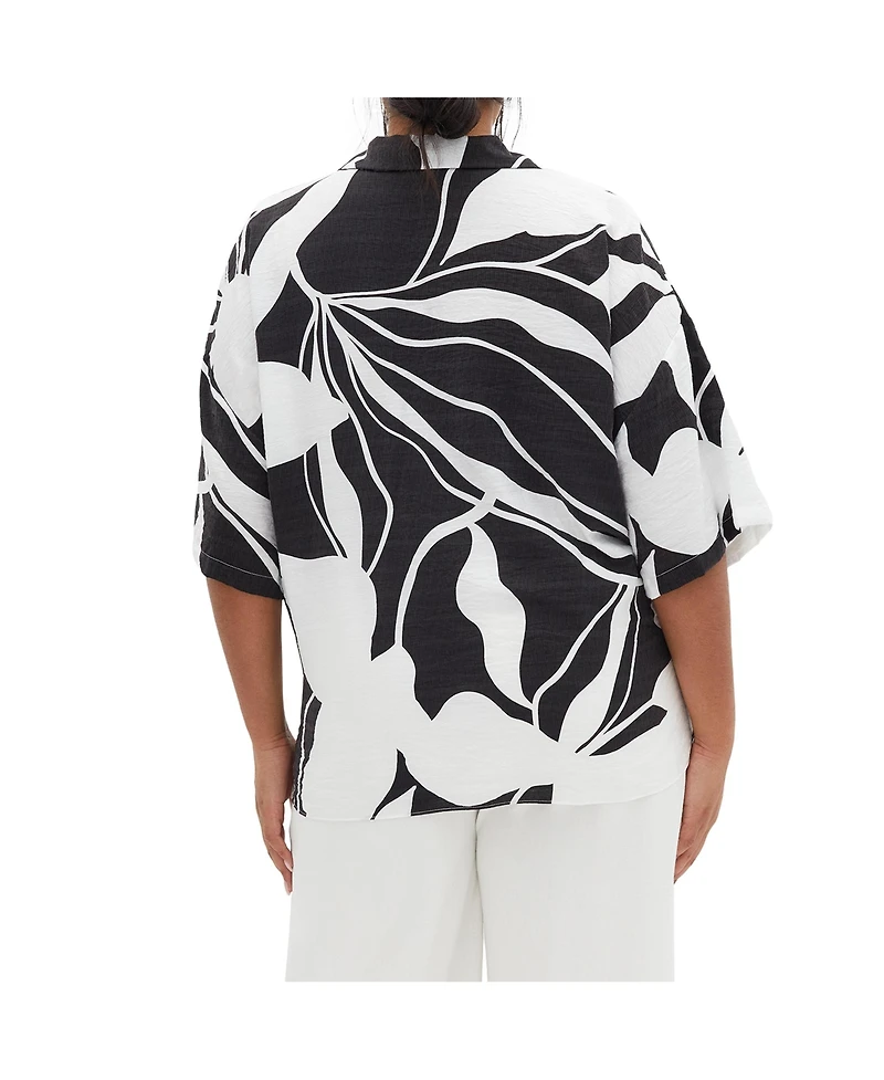 City Chic Plus Size Tie Print Shirt