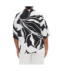 City Chic Plus Size Tie Print Shirt
