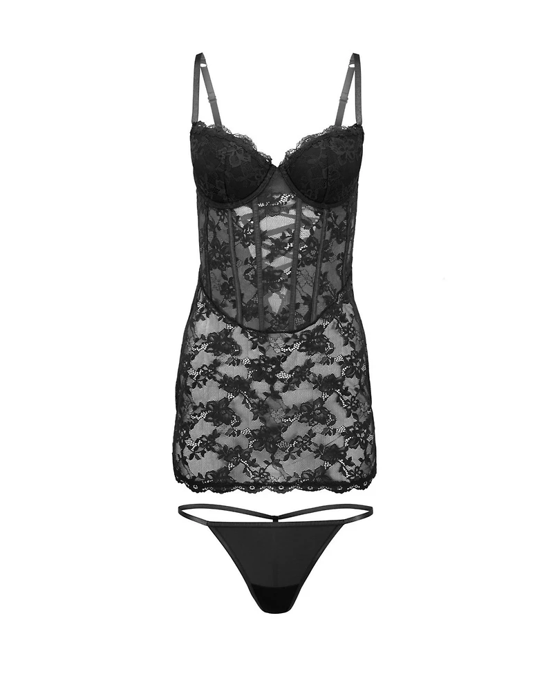 Adore Me Plus Brielle Babydoll & G-String Set Lingerie