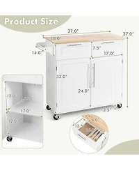 Gouun Heavy Duty Rolling Kitchen Cart with Tower Holder and Drawer