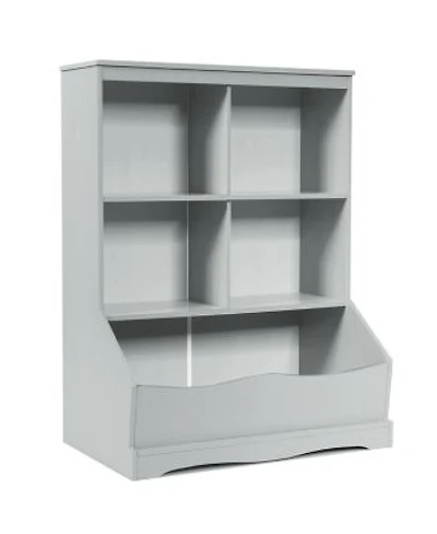 Gouun 3 Tier Childrens Multi Functional Bookcase Toy Storage Bin Floor Cabinet