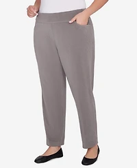 Alfred Dunner Plus Size Copenhagen Knit Corduroy Faux Fly Pull On Short Length Pants