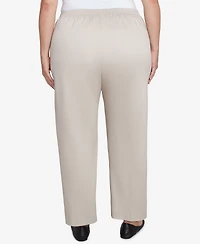 Alfred Dunner Plus Size Coming Up Roses Sateen Woven Average Length Pants