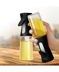 Cheer Collection Set of 2 Glass Oil Spray Bottles - 200ml (6.7oz), Black and White