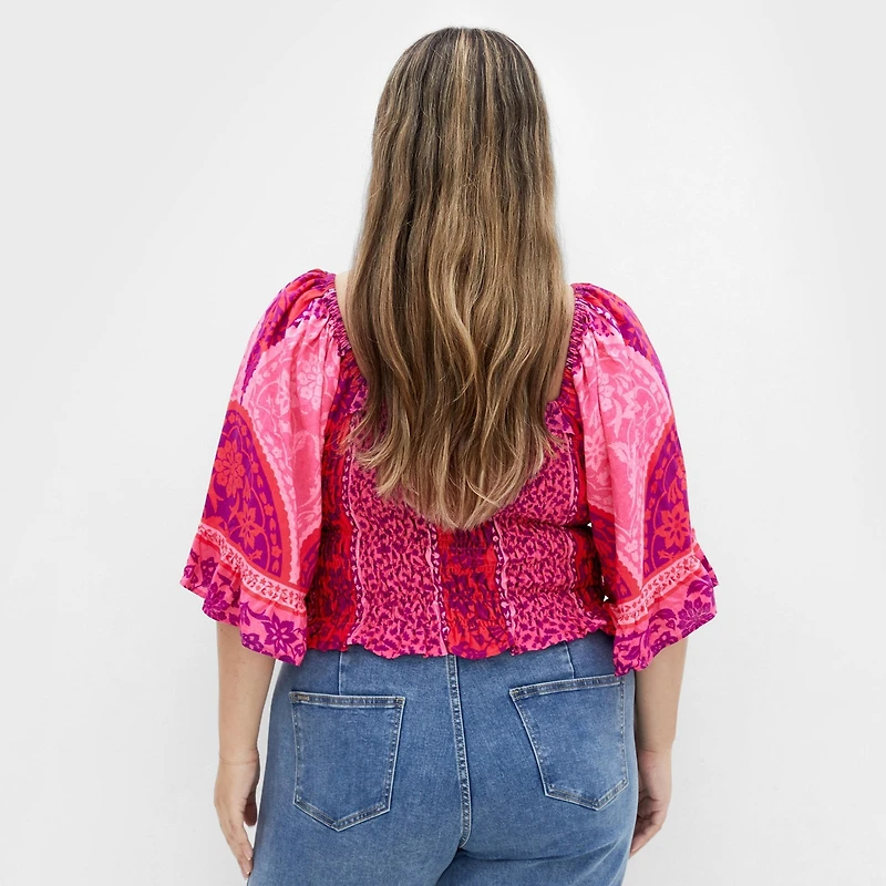 City Chic Plus Samara Print Top