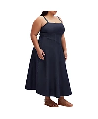 City Chic Plus Denim Corset Dress