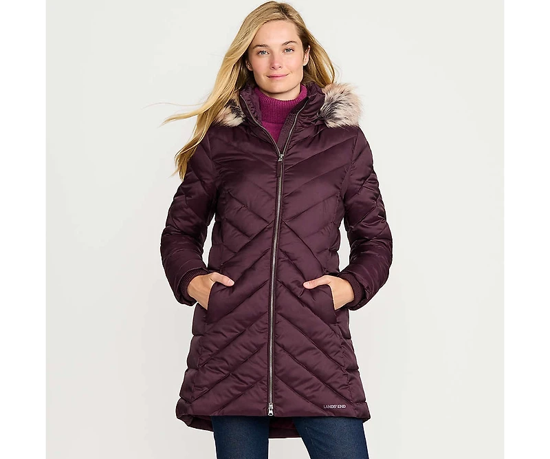 Lands' End Women's Insulated Cozy Fleece Lined Winter Coat