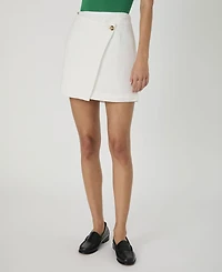French Connection Women's Birdie Overlap Faux-Wrap Skirt