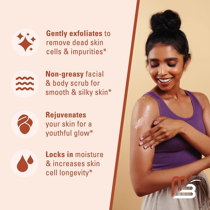 M3 Naturals Himalayan Salt Body Scrub Infused with Collagen and Stem Cell Natural Exfoliating Salt Scrub