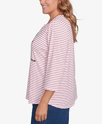 Ruby Rd. Plus Embroidered Ti Amo Top