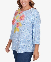 Ruby Rd. Plus Size Medallion Bold Floral Top