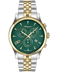 Ferragamo Men's Swiss Chronograph Duo Two-Tone Stainless Steel Bracelet Watch 42mm