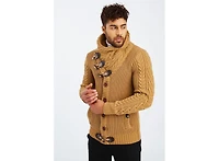 Leif Nelson Men's Knitted Turtleneck Jacket - Winter Cardigan Sweaters for Men