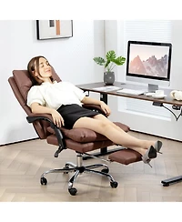 Vinsetto Microfibre Massage Office Chair with Heat, Reclining,