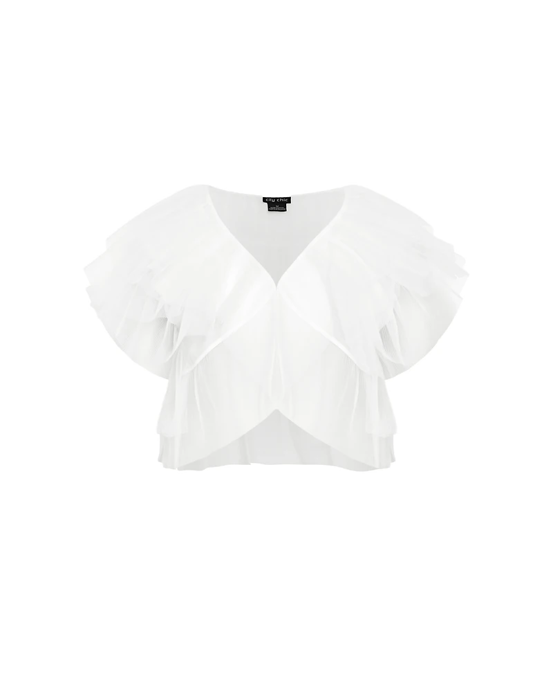 City Chic Plus Size Tulle Sweetheart Jacket