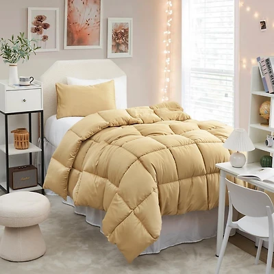 Snorze Cloud Comforter Set - Coma Inducer Ultra Cozy Bamboo - Oversized Comforter in New Wheat,Txl