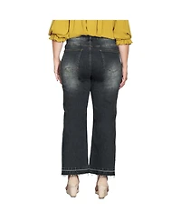 Standards & Practices Plus Raw Hem Cropped Wide Leg Jeans